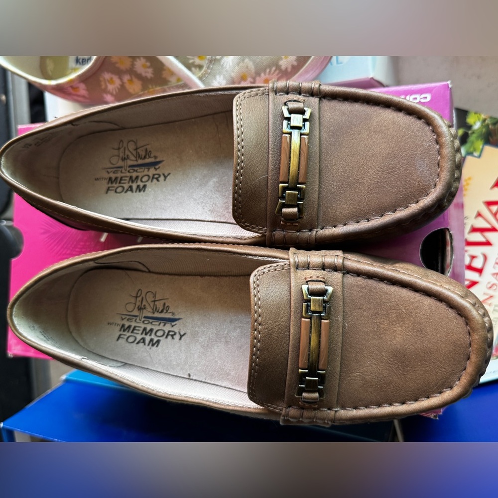 Life Stride Brown Slip-On Loafers with Classic Design